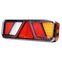 Lampa stop 450x138, 24V, LED, 6 functii, ceata, mers inapoi, cu triunghi, cu mufa, dreapta, FT-700-066P AMP7 Fristom