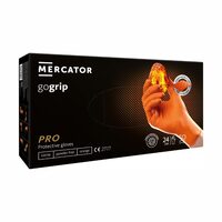 Manusi texturate, nitril, Gogrip, marime L, groase, cutie 50 bucati, portocalii, 20336 Mercator