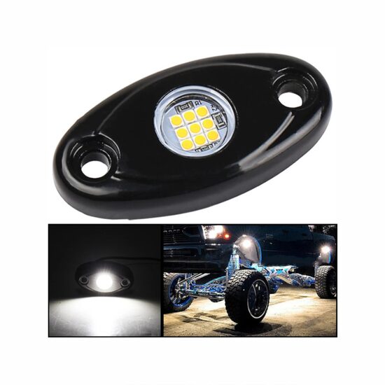 Set 2 lumini ambientale, sub masina, 9 LED-uri, 12V, 500lm, albe, Led Rock Light, HHRYS9W