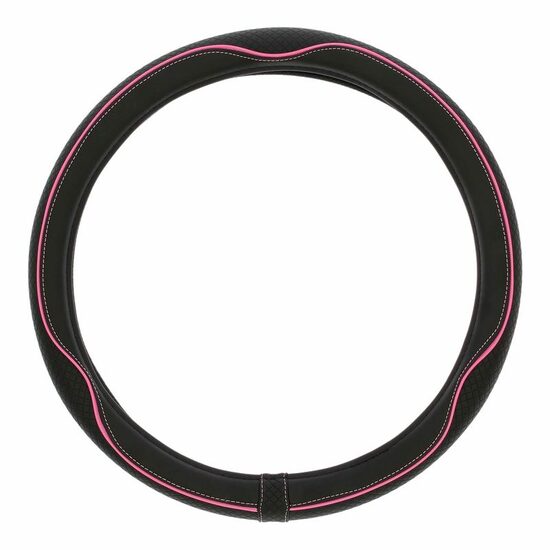 Husa volan 37-39cm, imitatie piele, neagra cu cusatura roz, CENTAURO, 2505CPK SwissDrive 
