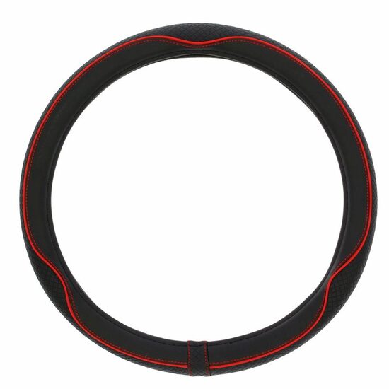 Husa volan 37-39cm, imitatie piele, neagra cu cusatura rosie, CENTAURO, 2505CRD SwissDrive 