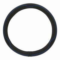 Husa volan 37-39cm, imitatie piele, neagra cu cusatura albastra, CENTAURO, 2505CBL SwissDrive 
