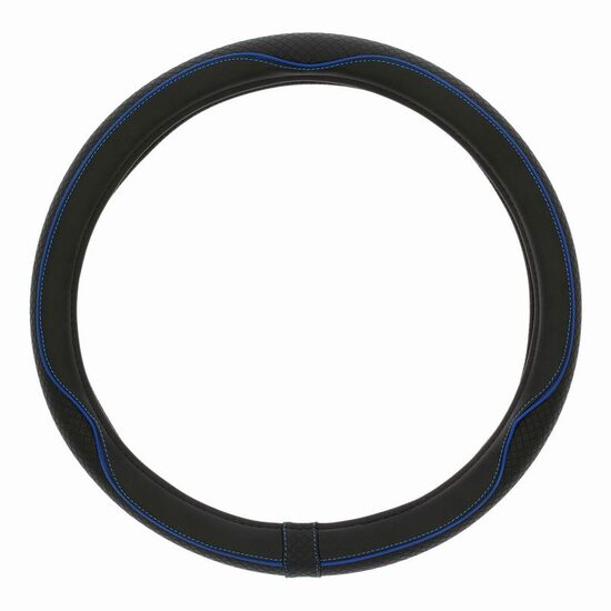 Husa volan 37-39cm, imitatie piele, neagra cu cusatura albastra, CENTAURO, 2505CBL SwissDrive 