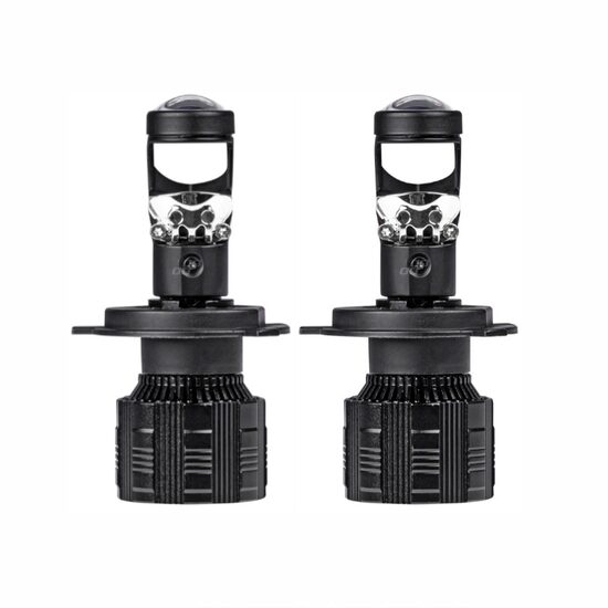 Set 2 becuri H4, LED, 9-36V, 60W, 3800lm, 6000K, Canbus, cu lupa, 03667 Amio