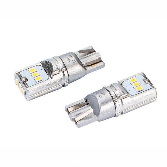 Set 2 becuri aluminiu T10, 9 LED-uri SMD2016, 12-24V, W5W, 230lm, Canbus, 83200 Vision