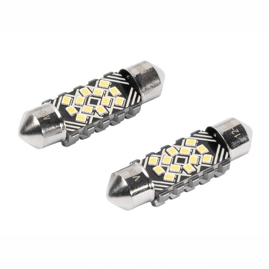 Set 2 becuri sofit, 12-24V C5W, 36mm, 12 LED-uri SMD2016, 250lm, Canbus, SV8.5, 83206 Vision