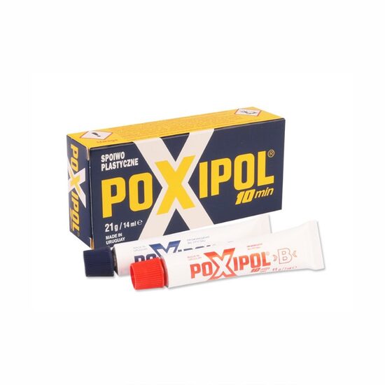 Adeziv bicomponent universal, 21g x 14ml, tip metalic, 10 minute, gri, cutie mica 01454 Poxipol
