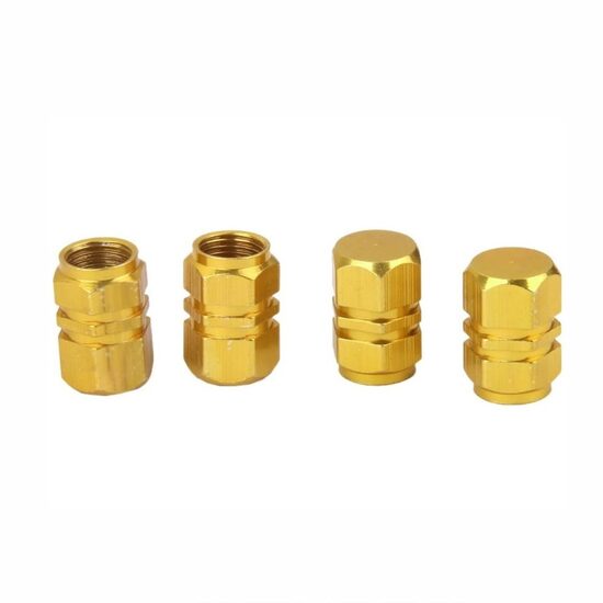 Ornament capacele valva hexagonale, 16mm, aurii, set 4 bucati, 03633 Amio