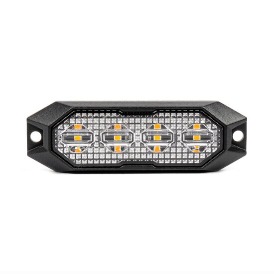 Proiector stroboscopic 4 LED-uri, 12-24V, 12W, galben, 95x30, Slim 03929 Amio