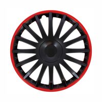 Set 4 capace roti 16inch, negre cu dunga rosie, Florida, VNJ4216 SwissDrive