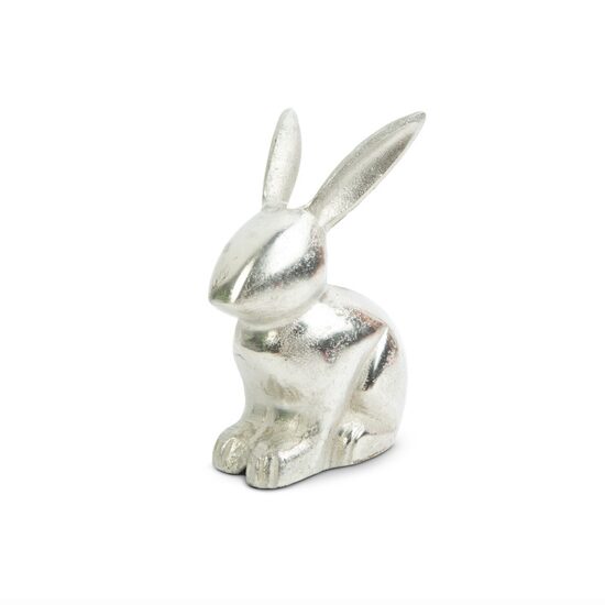 Decoratiune de paste, iepure din aluminiu, 16X10cm, Inside Decor 57916