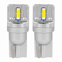 Set 2 becuri aluminiu T10, 2 LED-uri SMD1860, 12-24V, W5W, alb 03719 Amio 