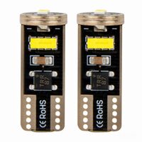 Set 2 becuri T10e, 3 LED-uri SMD2055, 12-24V, W5W, CANBUS, alb 03720 Amio