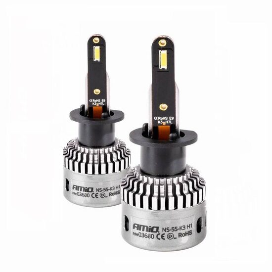Set 2 becuri H1, LED, 9-16V, 60W, 5400lm, 6000K, Canbus, extra 400% putere, K3 Series, 03680 Amio