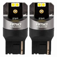 Set 2 becuri semnalizare T20, 4 LED-uri SMD3030, 12-24V, W21W CANBUS, 7440alb, Pro Series, 03589 Amio
