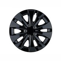 Set 4 capace roti 15inch, Storm, negru cu capacele cromate, Jestic