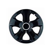 Set 4 capace roti 15inch, Bis, negru cu inel cromat, Jestic