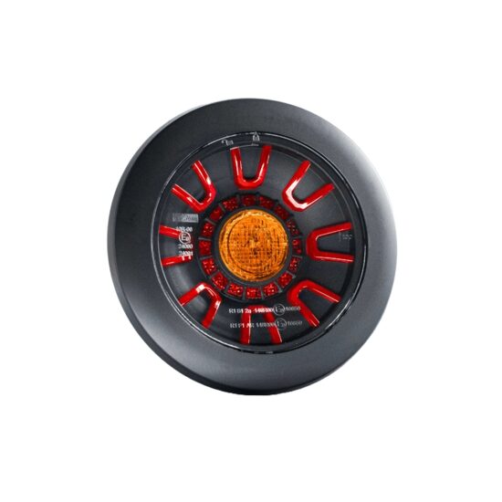 Lampa stop fi152, 3 functii, LED, 12-36V, hamburger, cablu 1m, stanga-dreapta, incastrabila, cu inel negru, FT-313 LED BLACK