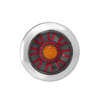 Lampa stop fi152, 3 functii, LED, 12-36V, hamburger, cablu 1m, stanga-dreapta, incastrabila, cu inel cromat, FT-313 LED CHROME