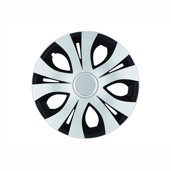 Set 4 capace roti 16inch, Top II cu inel, argintiu cu negru, Jestic