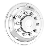 Capac roata 22,5inch, fata, din otel inoxidabil, bombat, pentru autobuz, tir, sistem montare cu suruburi antifurt, 524F A2A