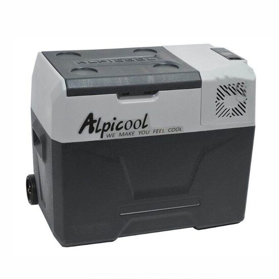 Frigider auto cu compresor 40L, 12V-24V-230V, 45W, -20°C, conectare bluethooth, cu aplicatie pe telefon, USB, Freeze, tip troler, 07084 Alpicool