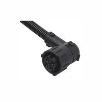 Mufa conector cu 4 pini, mama, DIN 72585, pentru lampi, in L, neagra cu cablu, PRW003 TruckLed