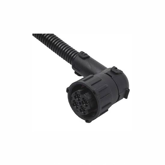 Mufa conector cu 4 pini, mama, DIN 72585, pentru lampi, in L, neagra cu cablu, PRW003 TruckLed