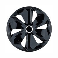 Set 4 capace roti 16inch, Roco, negru cu inel cromat, Jestic