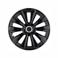Set 4 capace roti 16inch, Delta, negru cu inel cromat, Jestic