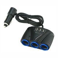 Stecher 3 prize 12-24V cu fir, 90-180W, 3 USB-uri, 7.5A, 07433 Compass