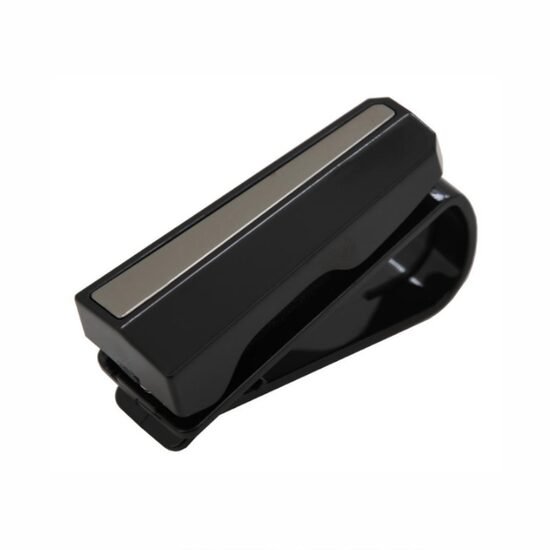 Suport ochelari, card, cu clema, prindere la parasolar, negru-crom, 06279 Compass