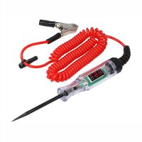Creion tensiune tester voltaj, LED, afisaj digital, 3-48V, cablu spiralat rosu 0.6-1.8m, 83050 Carmotion  