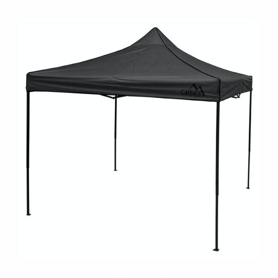 Cort pavilion de gradina, petreceri, metalic, 3x3m, pliabil, antiploaie 600D, gri, 13342 Cattara