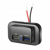 Priza cu 2 USB incastrabila, cu LED albastru, 12-24V, USB-C 3A si QC3.0, 61958 CarCo