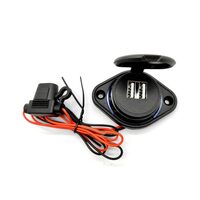 Priza cu 2 USB, cu LED albastru, 12-24V, USB tip A 2x2.4A, cu siguranta, montare aparenta, MCA035B