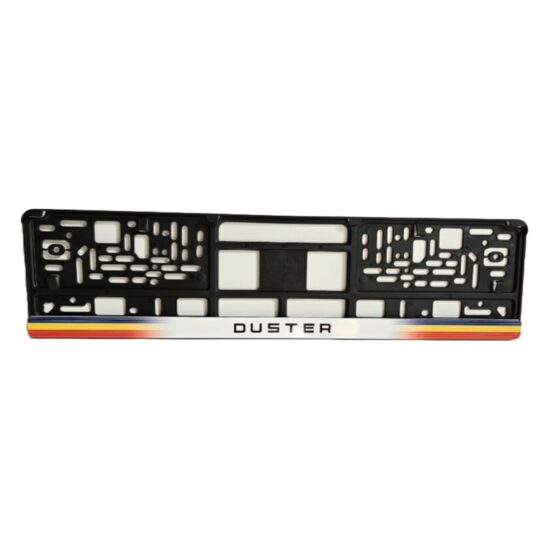 Suport numar scris DUSTER, fundal alb, Dobre 