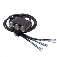 Intrerupator 3 butoane, iluminare LED diferite culori, aluminiu, pentru scuter, atv, prindere pe ghidon, WCC001