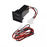 Priza cu 2 USB, incastrabila, LED rosu, 12V, 4.2A, compatibila VW T5, STUH003R CarCo