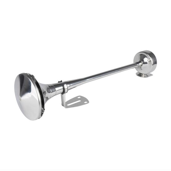 Claxon 12-24V, 120dB, 1 pipa rotunda, 52cm, crom, HighTone 04077 Amio