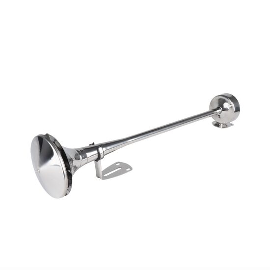 Claxon 12-24V, 120dB, 1 pipa rotunda, 62cm, crom, LowTone 04078 Amio