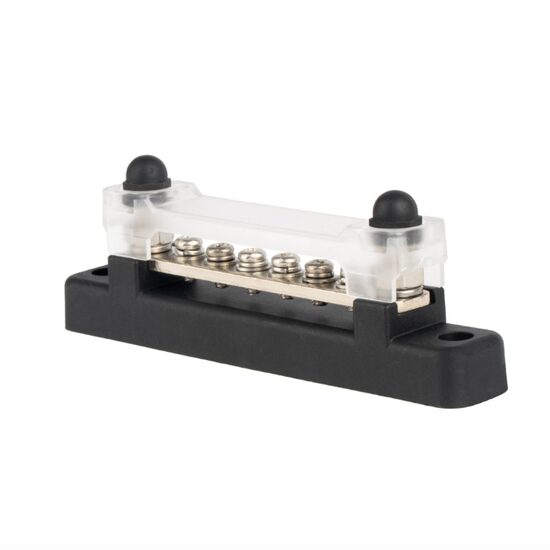 Conector fire electrice universal, 6 poli, 12-48V, 150A, cu capac, surub M6, negru minus, 03809 TruckLed