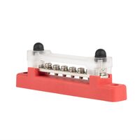 Conector fire electrice universal, 6 poli, 12-48V, 150A, cu capac, surub M6, rosu plus, 03810 TruckLed