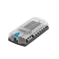 Cutie sigurante plate cu 12 circuite CC, maximum 30A, linie conexiune negativa, capac protectie, 03834 Amio