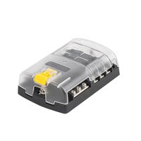 Cutie sigurante plate cu 6 circuite CC, maximum 30A, linie conexiune negativa, capac protectie, 03833 Amio