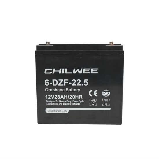 Baterie stationara cu grafen pentru biciclete, scutere electrice, panouri solare, 6-DZF-22.5 (12 V- 28Ah), Deep Cycle HX56 CHILWEE