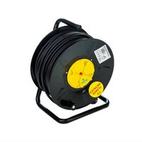 Prelungitor derulator cu tambur metalic, 4 prize, capac cu protectie copii, 50m, 3x2.5mm², Hepol