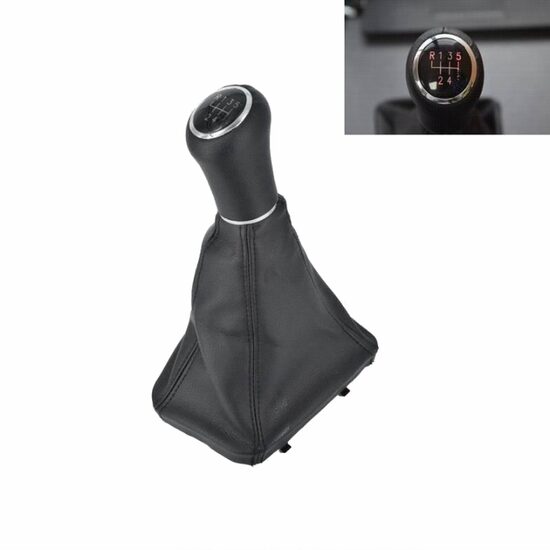 Maner schimbator viteza cu husa, LED, 5 viteze, BMW E46, negru FXBM47