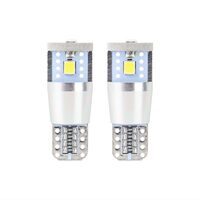 Set 2 becuri aluminiu T10e, 3 LED-uri SMD2835, 12-24V, W5W, 5600K, Canbus, alb, 01637 Amio 
