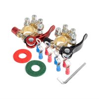 Set 2 borne acumulator cupru 12V, cu papuci si garnituri fixare-decuplare rapida, 4 cai, 04058 Amio 